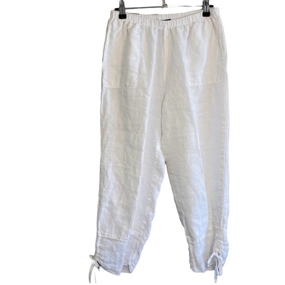 Closet Closing 🔥Reduced price!! 
Fenini White Linen Cropped Pants - Sz M - Picture 4 of 7